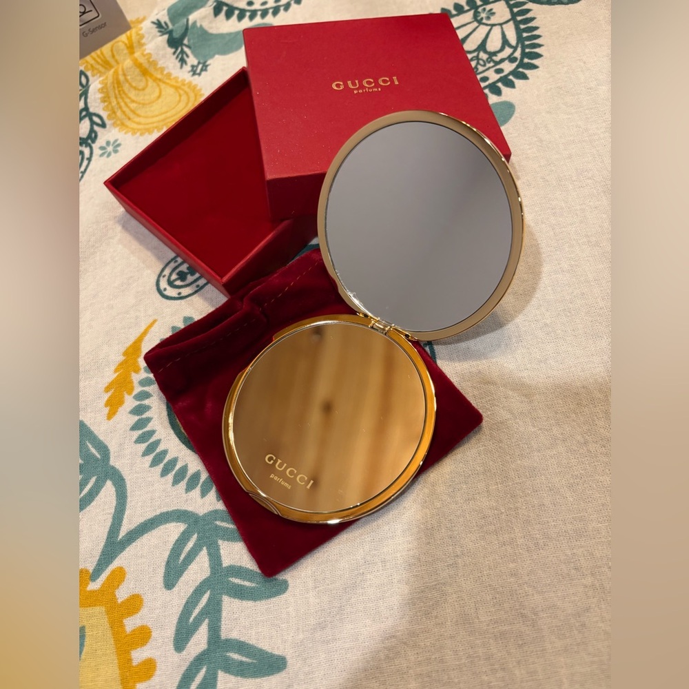 Gucci Gold and Silver Compact Mirror